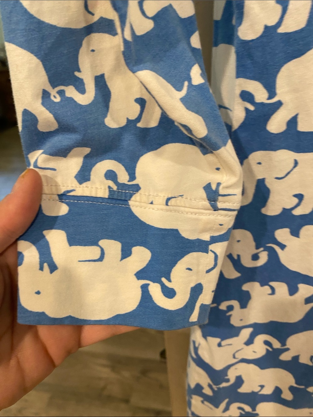 Lilly Pulitzer Blue and White Elephant-Print V-Neck Midi Dress - Picture 5 of 6